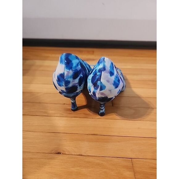 Nine West Peep Toe Classic Stiletto Heels Blue Purple Tie Dye 7M - Picture 6 of 10